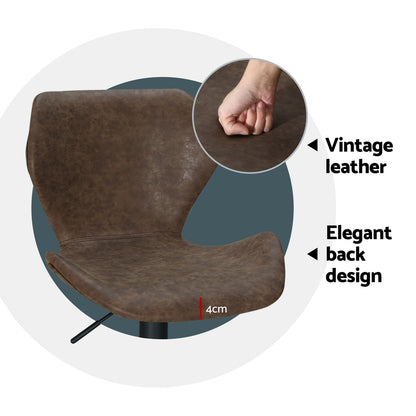 Artiss 4x Bar Stools Vintage Leather Gas Lift Brown - Furniture > Bar Stools & Chairs > Massage Chairs