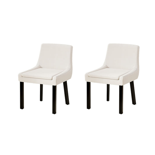 Artiss Dining Chairs Set of 2 Corduroy Wooden Beige - Furniture > Dining > Kitchen & Dining Chairs