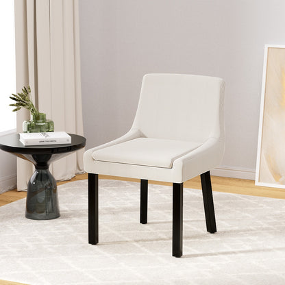 Artiss Dining Chairs Set of 2 Corduroy Wooden Beige Furniture > Dining > Kitchen & Dining Chairs