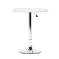 Artiss Bar Table Gas Lift Round White - Furniture > Dining > Dining Tables