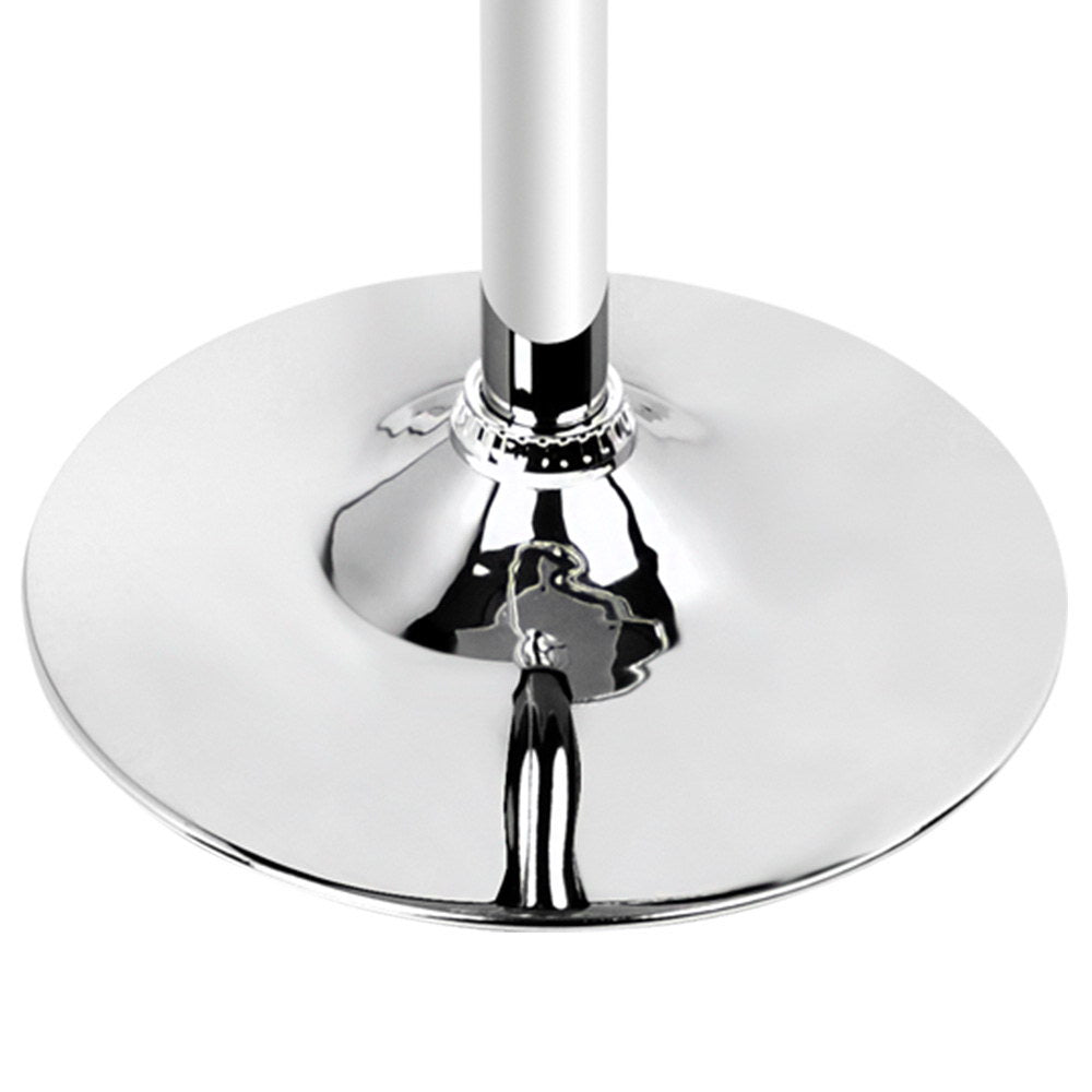 Artiss Bar Table Gas Lift Round White - Furniture > Dining > Dining Tables