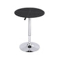 Artiss Bar Table Round Swivel Height Adjustable 62cm Modern PVC Leather Black