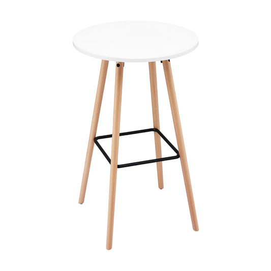 Bar Table Round Counter Kitchen Dining Desk Pub 98cm Height Wood White