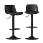 Artiss 2x Bar Stools Padded Seat Gas Lift Black - Furniture > Bar Stools & Chairs > Table & Bar Stools
