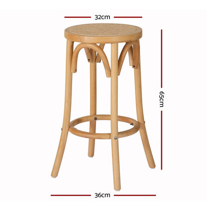 Artiss 4x Bar Stoosl Rattan Seat Wooden - Furniture > Bar Stools & Chairs > Massage Chairs