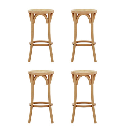 Artiss 4x Bar Stoosl Rattan Seat Wooden - Furniture > Bar Stools & Chairs > Massage Chairs