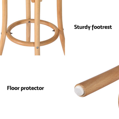 Artiss 4x Bar Stoosl Rattan Seat Wooden - Furniture > Bar Stools & Chairs > Massage Chairs