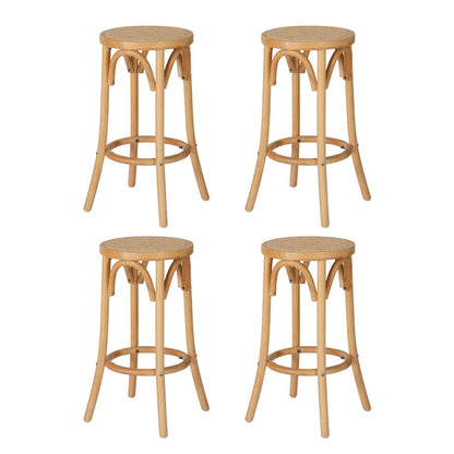 Artiss 4x Bar Stoosl Rattan Seat Wooden - Furniture > Bar Stools & Chairs > Massage Chairs