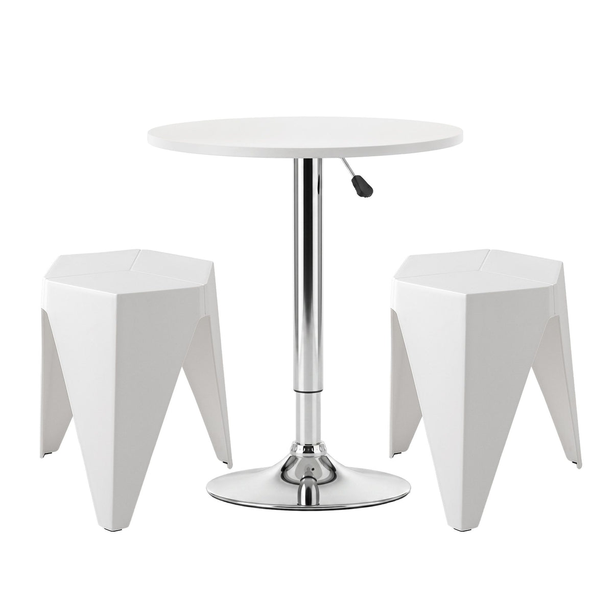 Artiss Bar Stools and Table Set 3PCS Dining Desk Kitchen Chairs Cafe Pub White