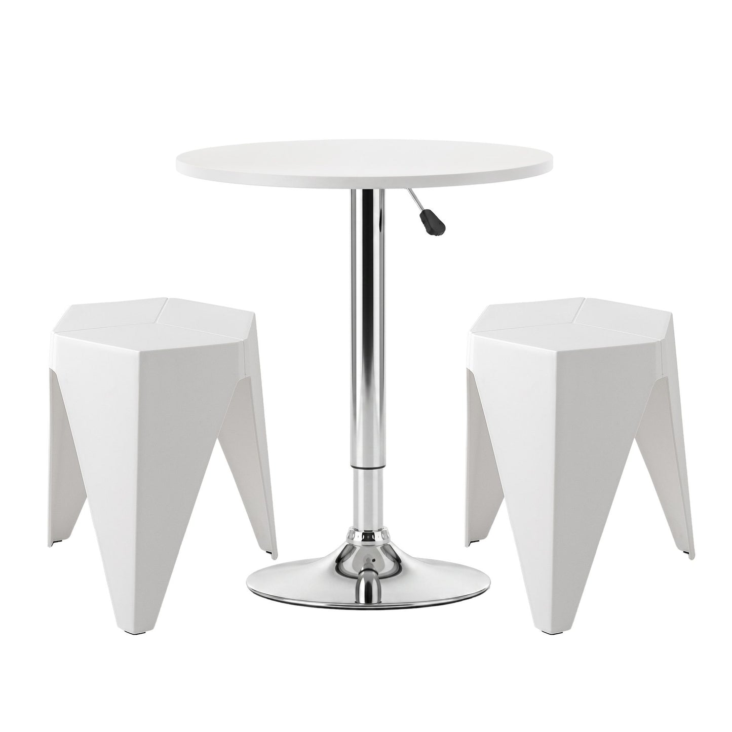 Artiss Bar Stools and Table Set 3PCS Dining Desk Kitchen Chairs Cafe Pub White