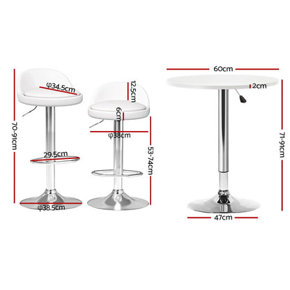 Artiss Bar Table and Stools Set Dining Desk Kitchen Chairs Cafe Pub
