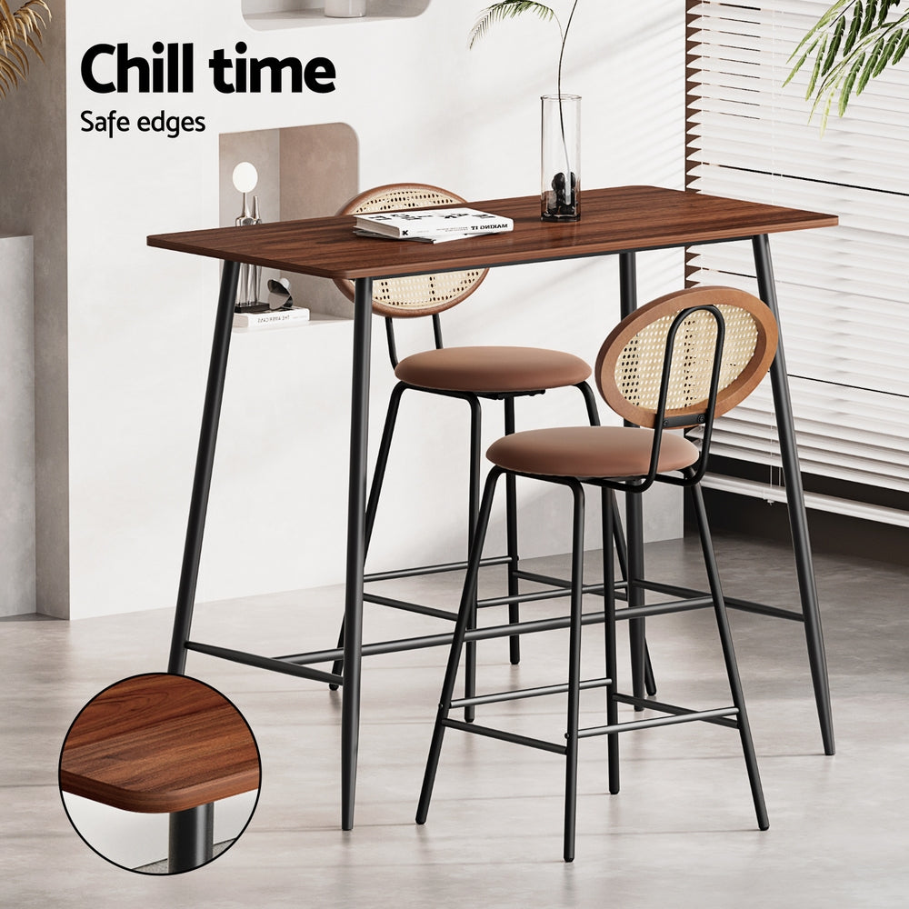 Artiss Bar Table Stools Set Dining Desk Industrial Kitchen Chairs Cafe Pub - Furniture > Bar Stools & Chairs > Table &