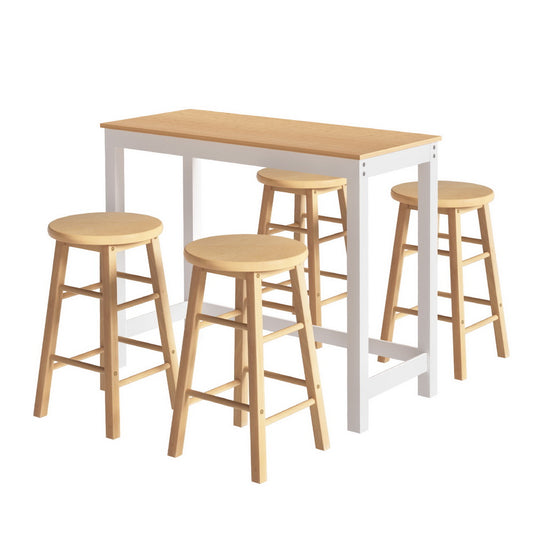 Artiss Bar Table and Stools Set Dining Desk Kitchen Chairs Cafe Pub - Furniture > Bar Stools & Chairs > Table & Bar