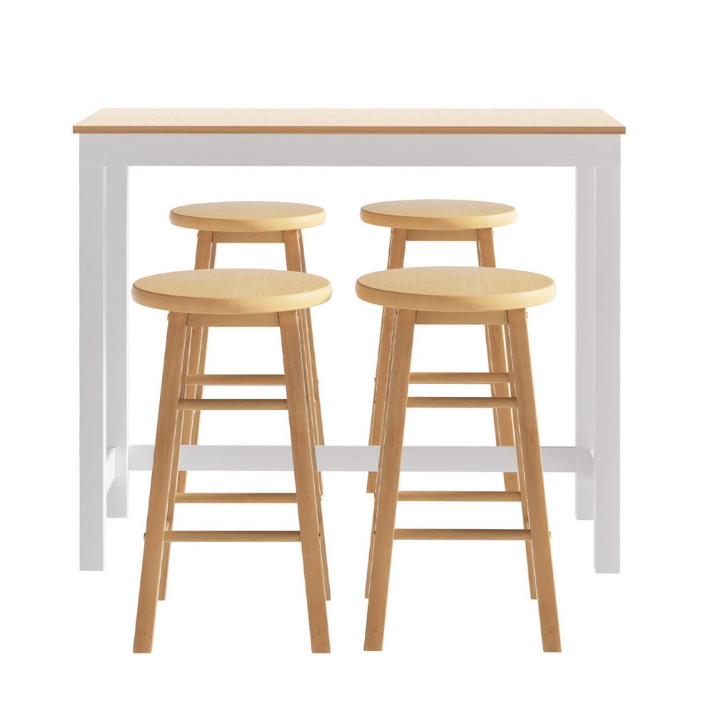 Artiss Bar Table and Stools Set Dining Desk Kitchen Chairs Cafe Pub - Furniture > Bar Stools & Chairs > Table & Bar