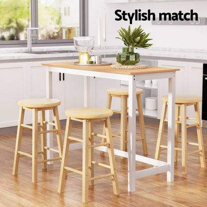 Artiss Bar Table and Stools Set Dining Desk Kitchen Chairs Cafe Pub - Furniture > Bar Stools & Chairs > Table & Bar