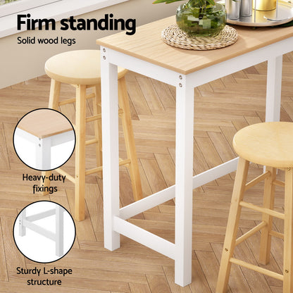 Artiss Bar Table and Stools Set Dining Desk Kitchen Chairs Cafe Pub - Furniture > Bar Stools & Chairs > Table & Bar