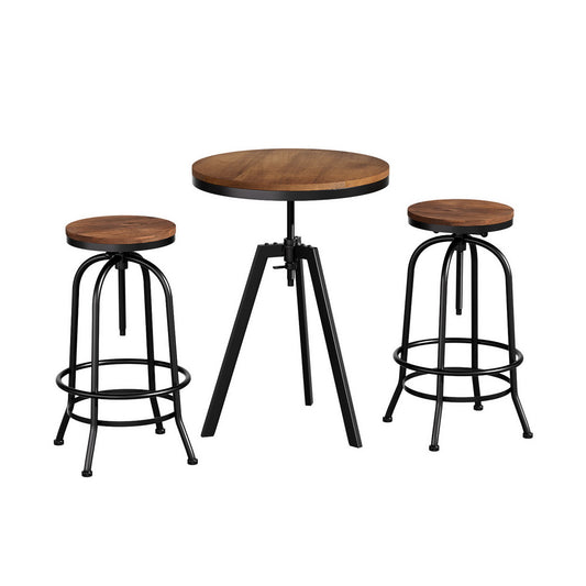 Artiss Bar Table Stools Set Dining Desk Industrial Kitchen Chairs Cafe Pub - Furniture > Bar Stools & Chairs > Table &