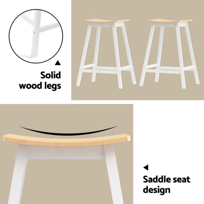 Artiss Bar Table and Stools Set Dining Desk Solid Wood Kitchen Chairs Cafe Pub - Furniture > Bar Stools & Chairs >