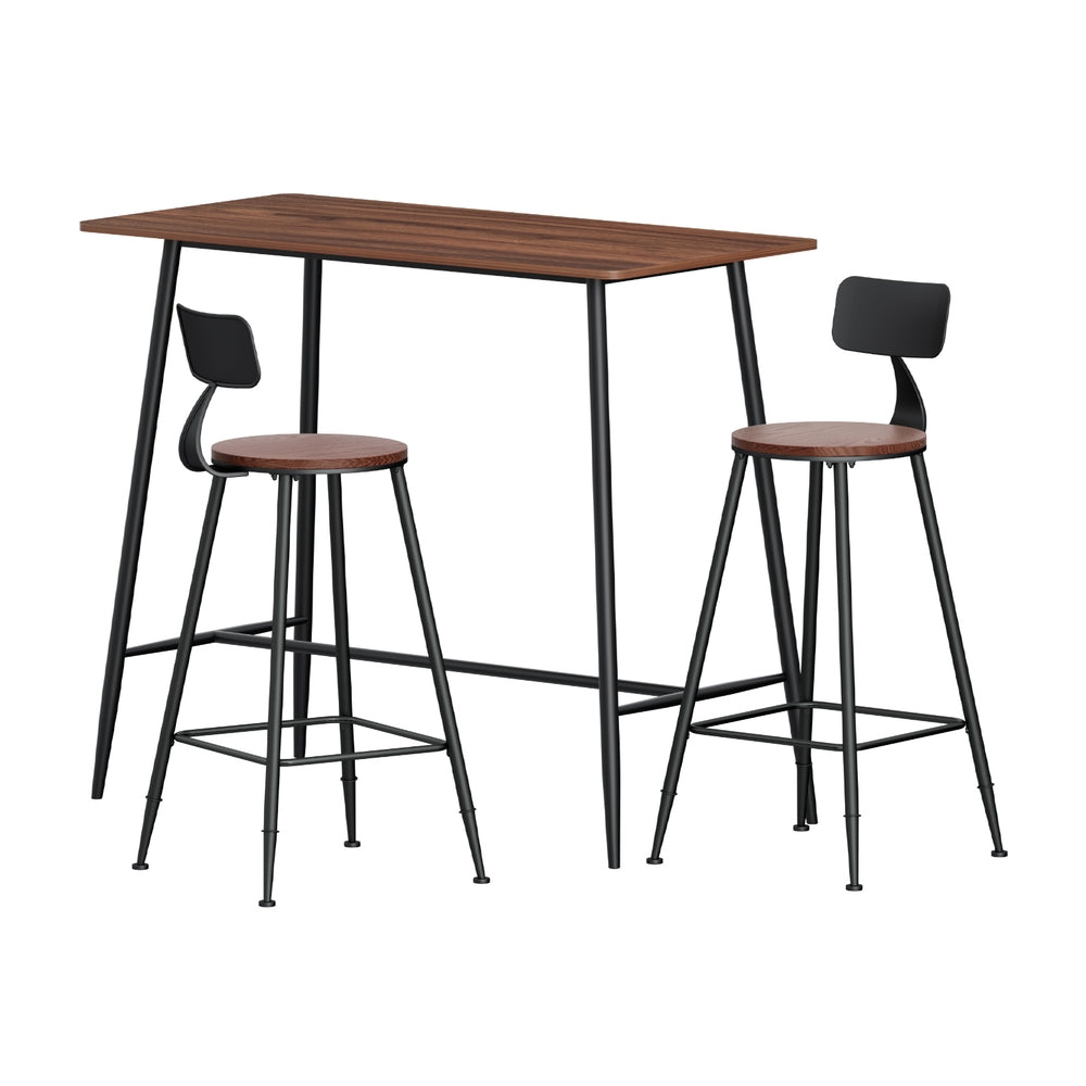 Artiss Bar Table and Stools Set Dining Desk Kitchen Chairs Cafe Pub - Furniture > Bar Stools & Chairs > Table & Bar