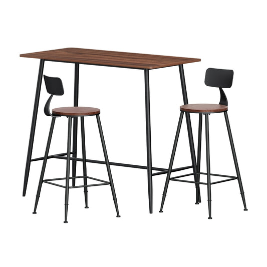 Artiss Bar Table and Stools Set Dining Desk Kitchen Chairs Cafe Pub - Furniture > Bar Stools & Chairs > Table & Bar