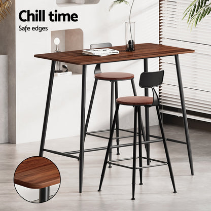 Artiss Bar Table and Stools Set Dining Desk Kitchen Chairs Cafe Pub - Furniture > Bar Stools & Chairs > Table & Bar