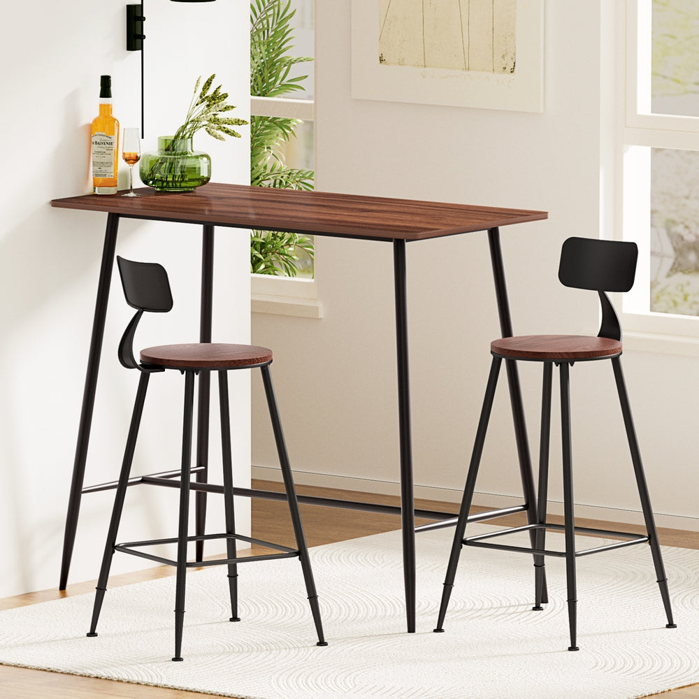 Artiss Bar Table and Stools Set Dining Desk Kitchen Chairs Cafe Pub - Furniture > Bar Stools & Chairs > Table & Bar