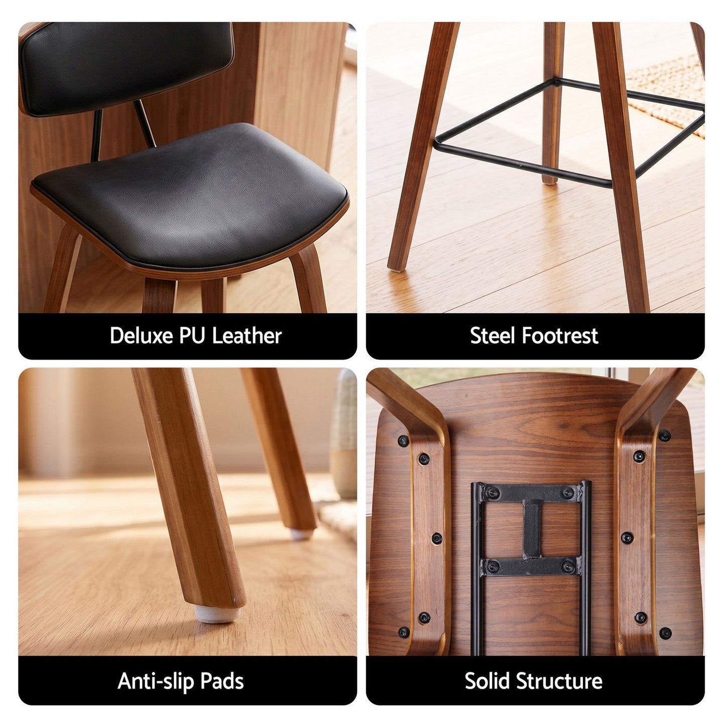 3PCS Bar Table and Stools Set Dining Table Solid Wood Kitchen Chairs Cafe Pub
