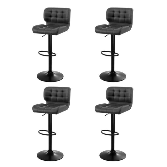 Artiss 4x Bar Stools Gas Lift Leather Padded Grey - Furniture > Bar Stools & Chairs > Massage Chairs