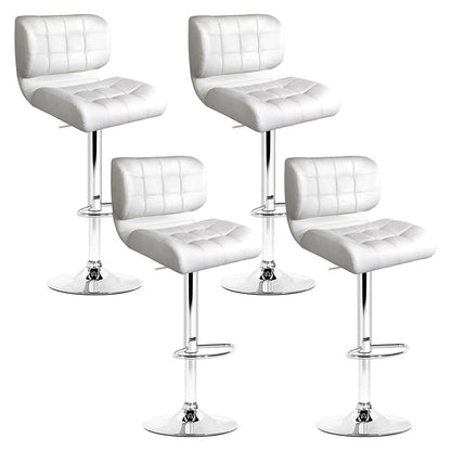 Artiss 4x Bar Stools Gas Lift Leather Padded White - Furniture > Bar Stools & Chairs > Table & Bar Stools