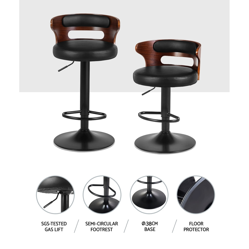 Artiss 2x Bar Stools Gas Lift Faux Leather Furniture > Bar Stools & Chairs > Table & Bar Stools