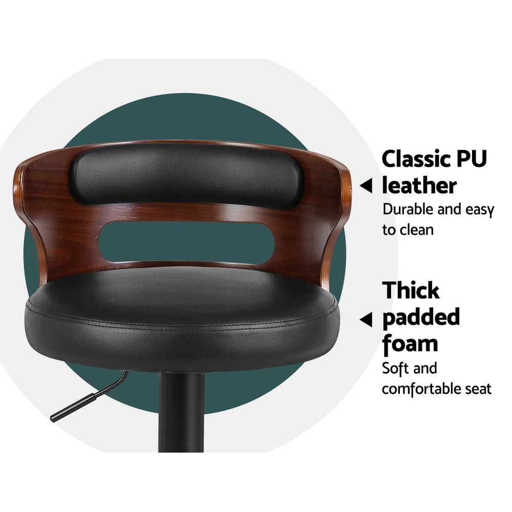 Artiss 2x Bar Stools Gas Lift Faux Leather Furniture > Bar Stools & Chairs > Table & Bar Stools