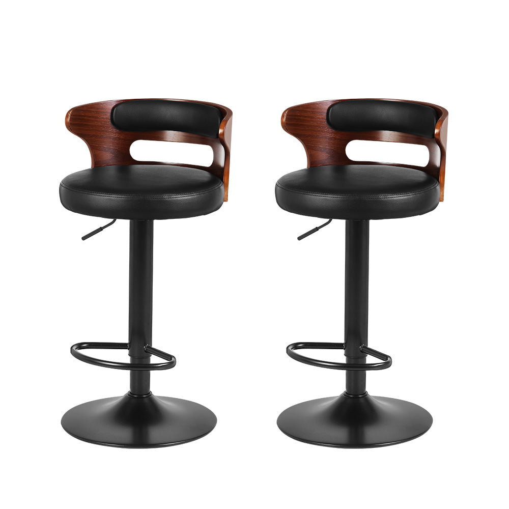 Artiss 2x Bar Stools Gas Lift Faux Leather Furniture > Bar Stools & Chairs > Table & Bar Stools