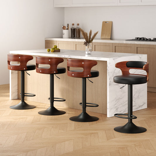 Artiss 4x Bar Stools Gas Lift Faux Leather Furniture > Bar Stools & Chairs > Table & Bar Stools