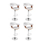 4x Artiss Bar Stools Gas Lift Leather with Armrest White - Furniture > Bar Stools & Chairs > Table & Bar Stools