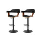 Artiss 2x Bar Stools Gas Lift Leather w/Armrest All Black