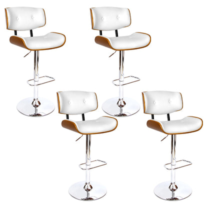 Artiss 4x Bar Stools Gas Lift Leather White - Furniture > Bar Stools & Chairs > Massage Chairs