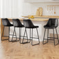 Artiss 4x Bar Stools Leather Padded Metal Legs Black - Furniture > Bar Stools & Chairs > Massage Chairs