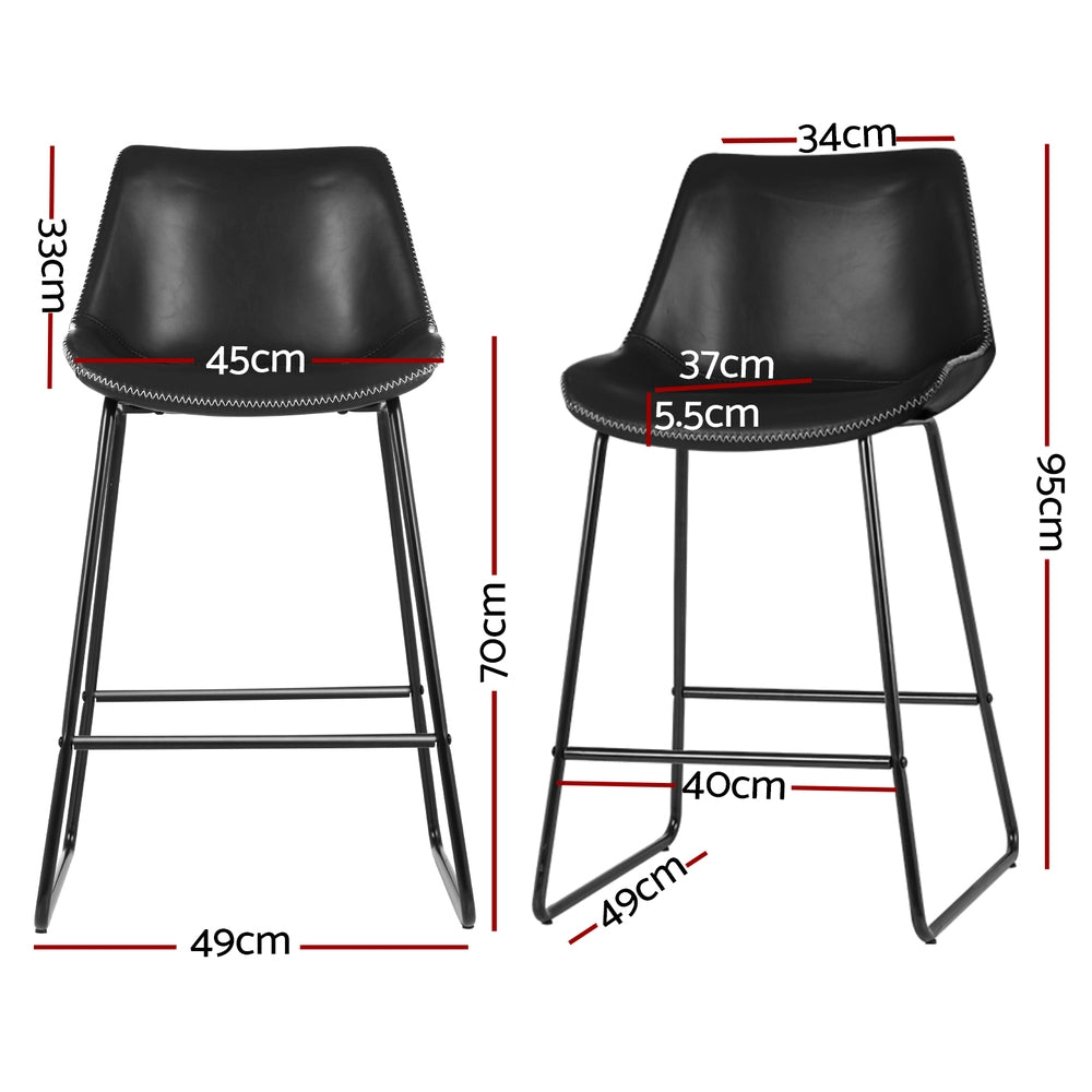 Artiss 4x Bar Stools Leather Padded Metal Legs Black - Furniture > Bar Stools & Chairs > Massage Chairs