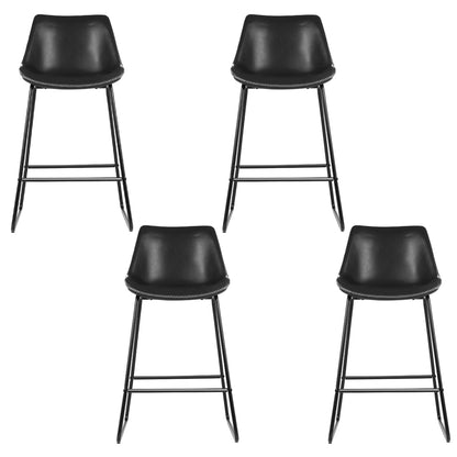 Artiss 4x Bar Stools Leather Padded Metal Legs Black - Furniture > Bar Stools & Chairs > Massage Chairs