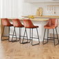Artiss 4x Bar Stools Leather Padded Metal Legs Brown - Furniture > Bar Stools & Chairs > Massage Chairs