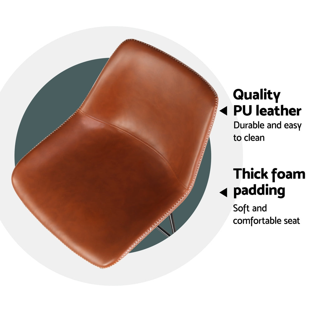 Artiss 4x Bar Stools Leather Padded Metal Legs Brown - Furniture > Bar Stools & Chairs > Massage Chairs