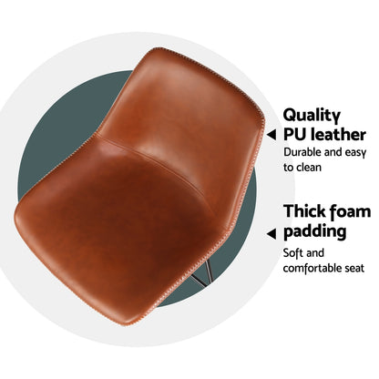 Artiss 4x Bar Stools Leather Padded Metal Legs Brown - Furniture > Bar Stools & Chairs > Massage Chairs