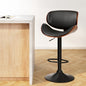 Artiss Bar Stools Kitchen Leather Barstools Swivel Gas Lift Vintage Chairs Black - Furniture > Bar Stools & Chairs >