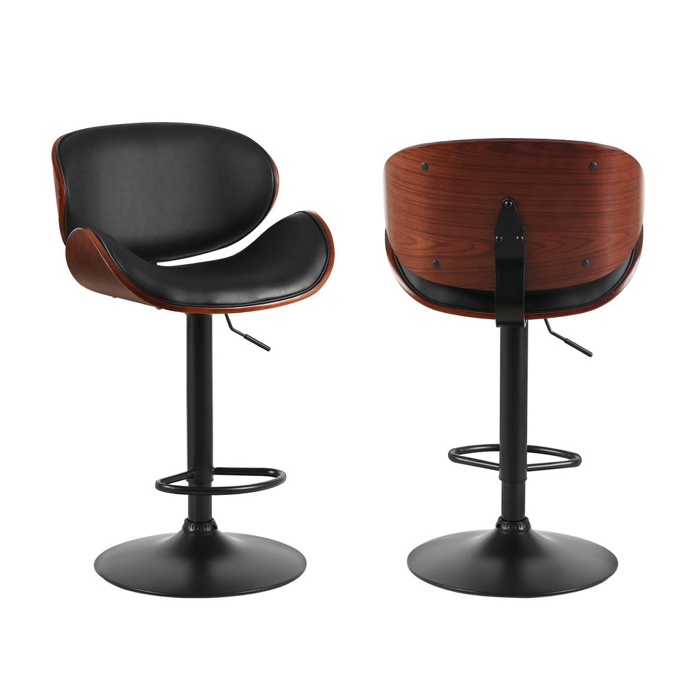 Artiss 4x Bar Stools Gas Lift Leather Padded Black - Furniture > Bar Stools & Chairs > Table & Bar Stools
