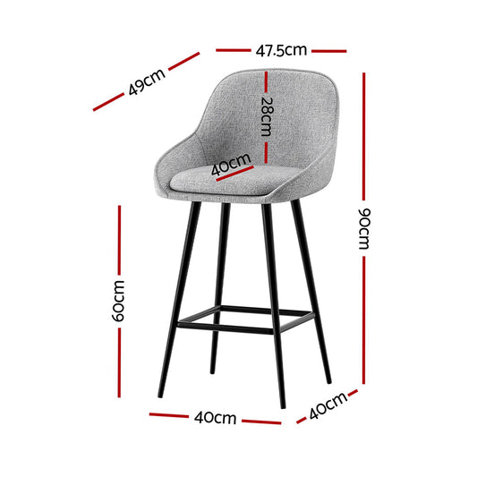 Artiss 4x Bar Stools Upholstered Stool Counter Seat Kitchen Dining Chairs Furniture > Bar Stools & Chairs > Massage