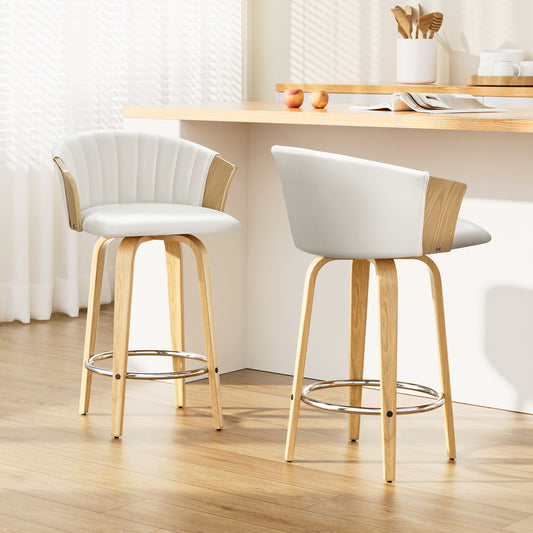 Artiss Bar Stools Kitchen Leather Barstools Swivel Counter Chairs x2 Furniture > Bar Stools & Chairs > Table & Bar