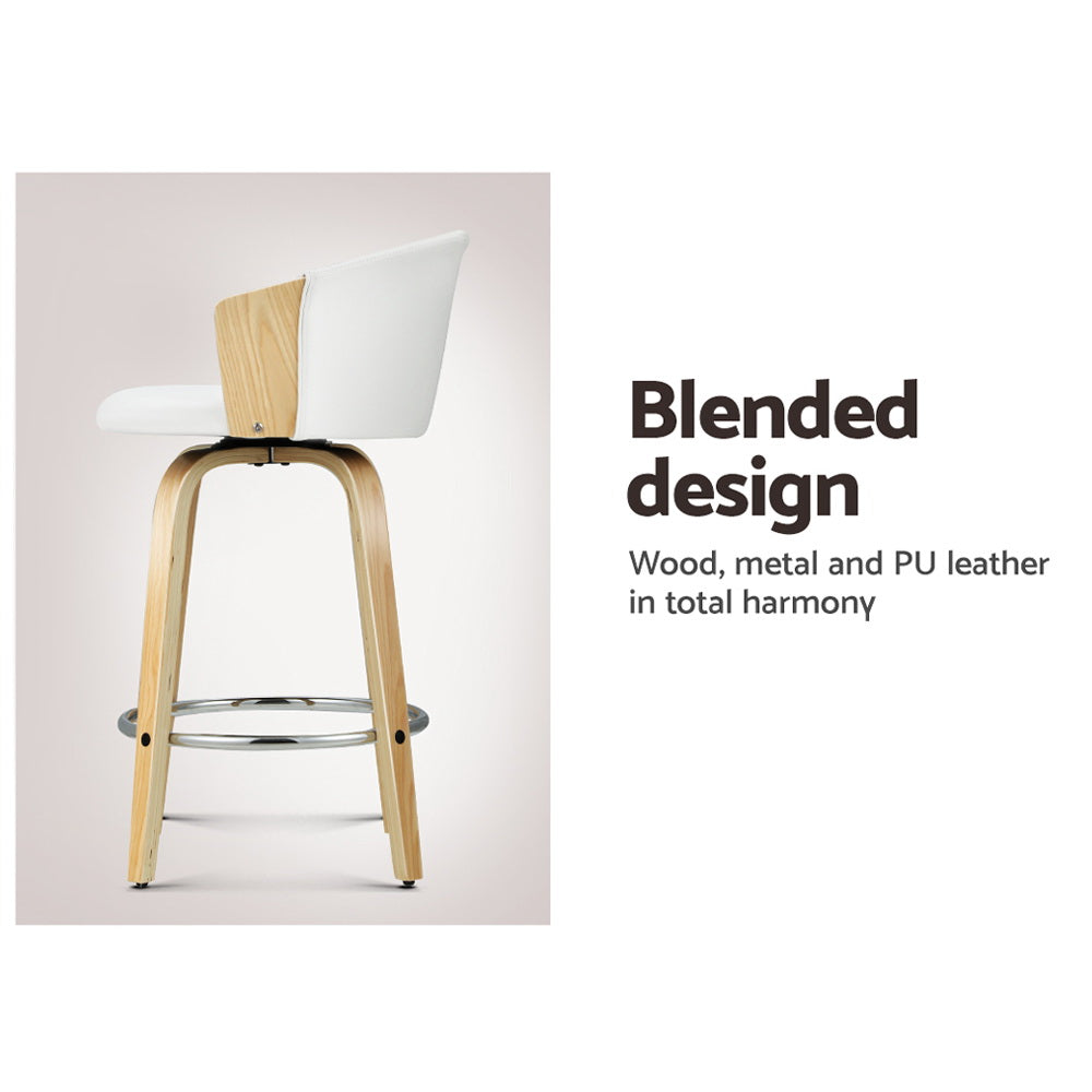 Artiss Bar Stools Kitchen Leather Barstools Swivel Counter Chairs x2 Furniture > Bar Stools & Chairs > Table & Bar