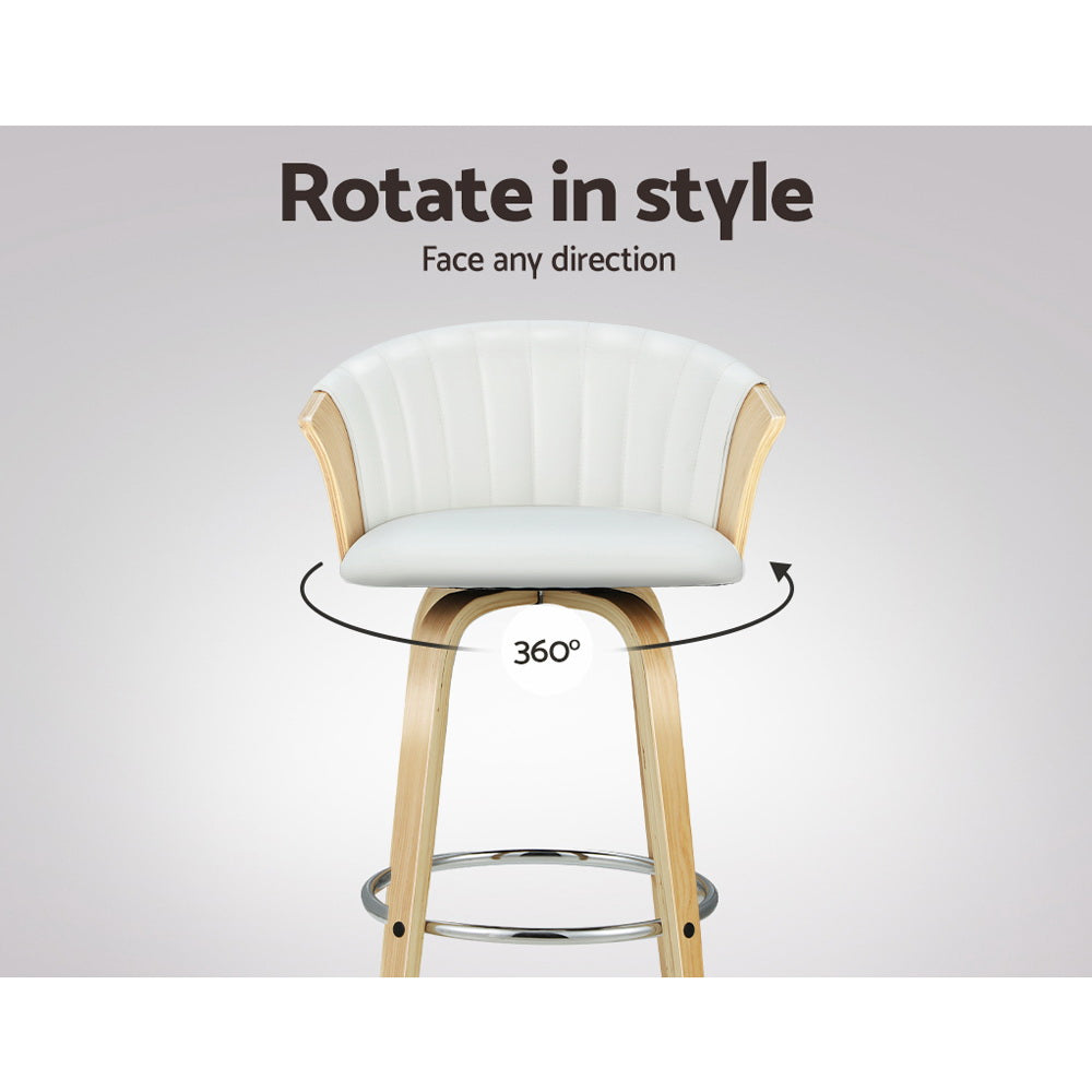 Artiss Bar Stools Kitchen Leather Barstools Swivel Counter Chairs x2 Furniture > Bar Stools & Chairs > Table & Bar