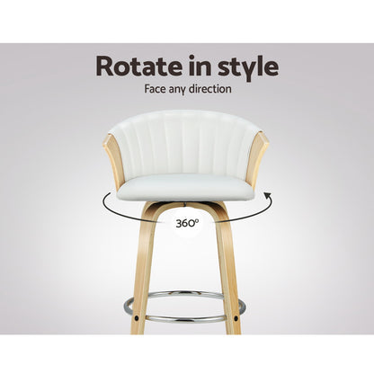 Artiss Bar Stools Kitchen Leather Barstools Swivel Counter Chairs x2 Furniture > Bar Stools & Chairs > Table & Bar