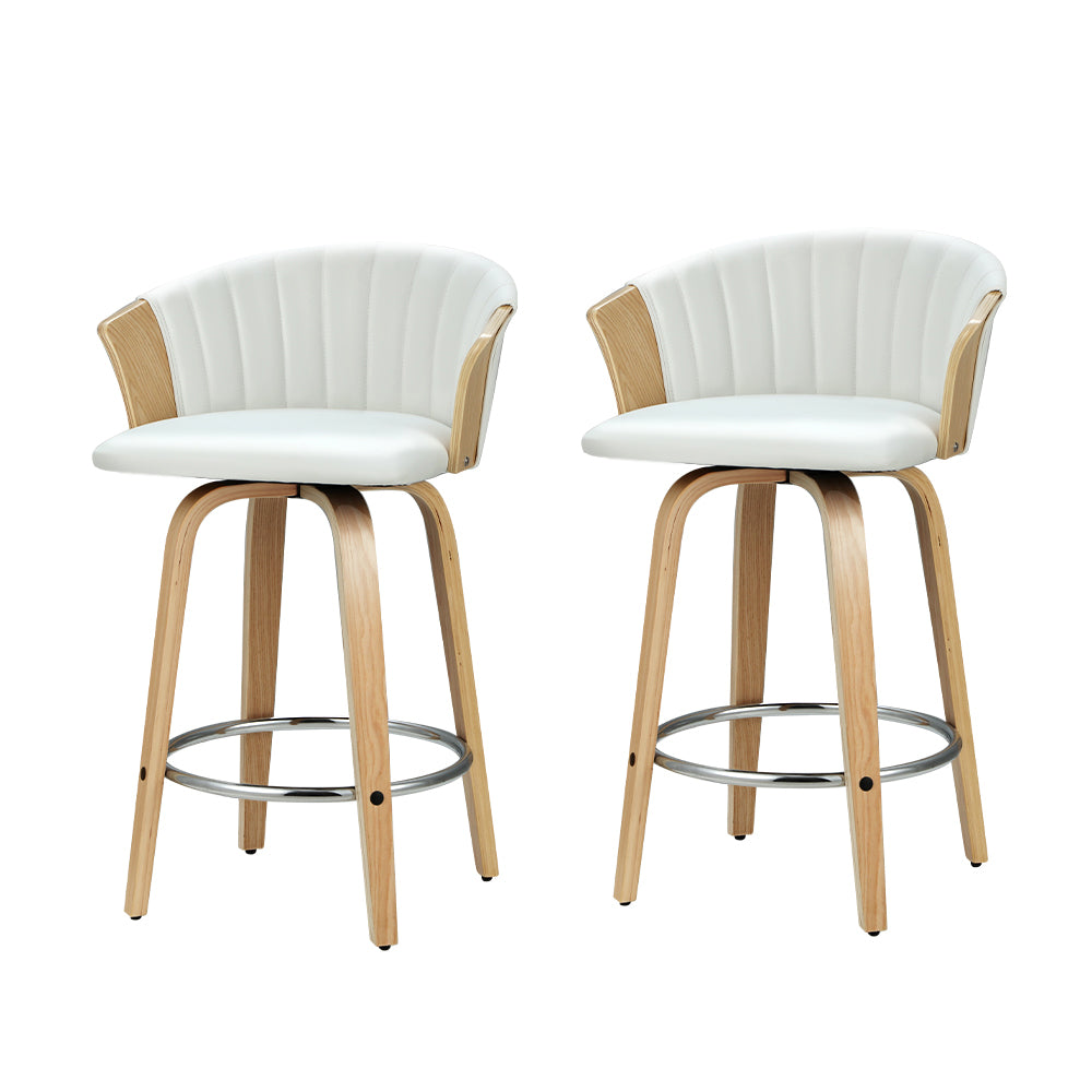 Artiss Bar Stools Kitchen Leather Barstools Swivel Counter Chairs x2 Furniture > Bar Stools & Chairs > Table & Bar